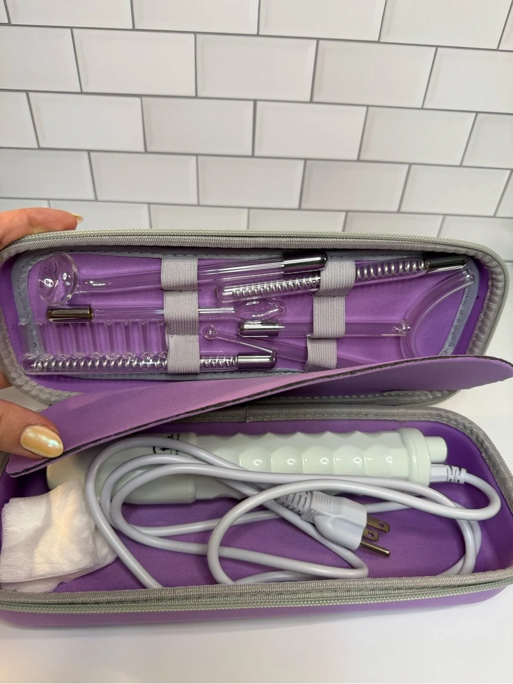 NuDerma Professional Skin Therapy Wand + Accessories and Carrying Case